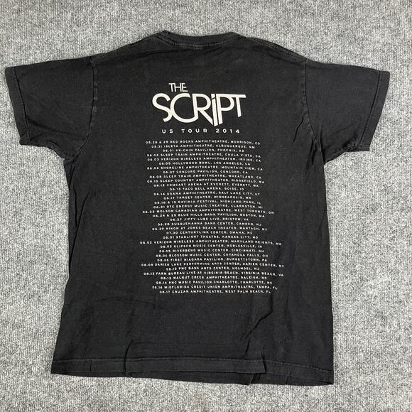 The Script Tour T-Shirt Mens Medium Black  Concert Band Graphic Short Sleeve - Picture 7 of 9